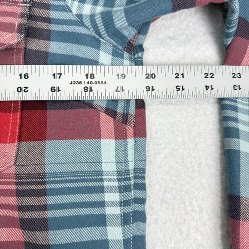 ExOfficio Flannel Shirt Womens M Plaid Button Up Long Sleeve - Picture 6 of 10